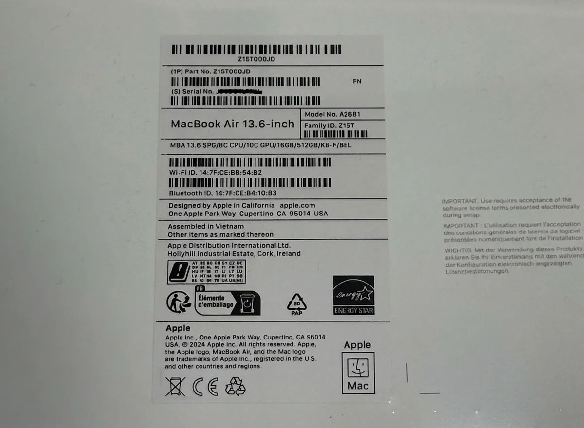 MacBook Air 13.6 inch  2022 refurbished Grade Nieuw — φωτογραφία 4
